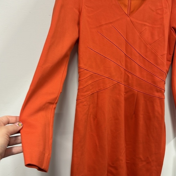 NEW Antonio Melani Women's Orange Bodycon Stretch Long Sleeves Dress 8 - Picture 3 of 8
